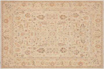 handmade Traditional Kafkaz Chobi Ziegler Beige Brown Hand Knotted RECTANGLE 100% WOOL area rug 9 x 11